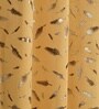 Gold Velvet Feather 5Ft Ring Top Window Curtain Pack of 1