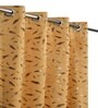Gold Velvet Feather 7Ft Ring Top Door Curtains Pack of  2