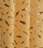 Gold Velvet Feather 9Ft Ring Top Long Door Curtain Pack of 1