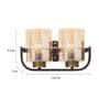 Gold Vienna Dual Light Glass & Metal Wall Light