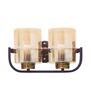 Gold Vienna Dual Light Glass & Metal Wall Light