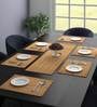 Stripped (18x13) Yellow Polyester (Set of 7) Table Linen Set