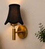 Gold Wall Light with Black Cotton Shade for Modern Bedroom Decor