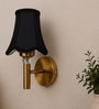 Gold Wall Light with Black Cotton Shade for Modern Bedroom Decor