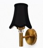Gold Wall Light with Black Cotton Shade for Modern Bedroom Decor