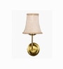 Gold Wall Mounted Lamp with Beige Jute Shade, Hallway & Home Interiors