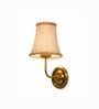 Gold Wall Mounted Lamp with Beige Jute Shade, Hallway & Home Interiors