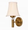 Gold Wall Mounted Lamp with Off-White Cotton Shade & Bedroom