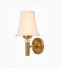 Gold Wall Mounted Lamp with Off-White Cotton Shade & Bedroom