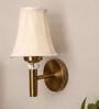 Gold Wall Mounted Lamp with Off-White Cotton Shade & Bedroom