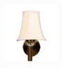 Gold Wall Mounted Lamp with Off-White Cotton Shade & Bedroom