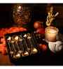Gold Whimsical Brass Bow Charm Cutlery Set of 6