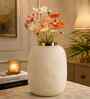 Gold White Grainy Tall Rounded Cylinder Vase For HomeDecor