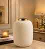 Gold White Grainy Tall Rounded Cylinder Vase For HomeDecor