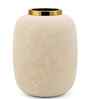Gold White Grainy Tall Rounded Cylinder Vase For HomeDecor