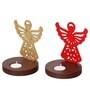 Gold Wood Tea Light Candle Holder (Set of 2)