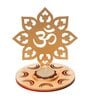 Gold Wood Wooden Om Shadow Decorative Tea Light Candle Holder Diya Stand