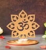Gold Wood Wooden Om Shadow Decorative Tea Light Candle Holder Diya Stand