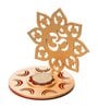 Gold Wood Wooden Om Shadow Decorative Tea Light Candle Holder Diya Stand