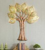 Wrought Iron Decorative Tree Wall Art With LED In Gold
