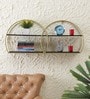 Gold Wrought Iron and MDF Coop Book Shelf in Gold Colour