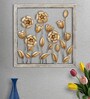 Gold Metal Flower Wall Decor With Square Frame