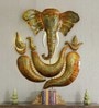 Grista Wrought Iron Lord Ganesha Wall Art With LED In Gold