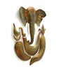 Grista Wrought Iron Lord Ganesha Wall Art With LED In Gold