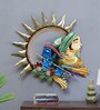 Wrought Iron Lord Krishna Wall Art With Led In Gold