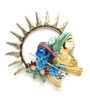 Wrought Iron Lord Krishna Wall Art With Led In Gold