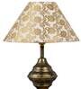 Golden & Beige Fabric Shade Table Lamp With Antique Base