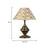 Golden & Beige Fabric Shade Table Lamp With Antique Base