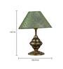 Golden & Beige Fabric Shade Table Lamp With Antique Base