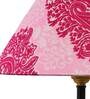 Golden & Beige Fabric Shade Table Lamp With Black Base
