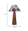 Golden & Beige Fabric Shade Table Lamp With Brown Base