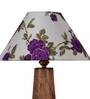 Golden & Beige Fabric Shade Table Lamp With Brown Base