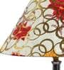 Golden & Beige Fabric Shade Table Lamp With White Base