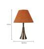 Golden & Beige Natural Fiber Shade Table Lamp With Copper Base