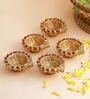 Golden & Green Terracotta (Set of 5) Diya