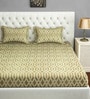 Gold Geometric 120 TC Cotton 1 Double Bedsheet with 2 Pillow Covers