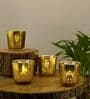 Gold Glass Table Tea Light Holders & Votives (Pack Of 4)