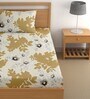 Golden 200 TC Floral Cotton Single Bedsheet Pillow covers