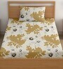 Golden 200 TC Floral Cotton Single Bedsheet Pillow covers