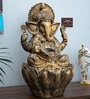 Golden 2ft Lotus Ganesha Water Fountain