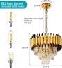 Golden 3 Tier Warm White Moon Light Golden Finish LED Round Crystal Chandelier