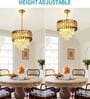 Golden 3 Tier Warm White Moon Light Golden Finish LED Round Crystal Chandelier