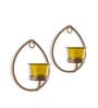 Golden Metal Zatec Wall Tea Light Holders (Pack Of 2)