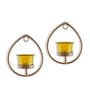 Golden Metal Zatec Wall Tea Light Holders (Pack Of 2)