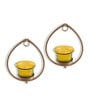 Golden Metal Zatec Wall Tea Light Holders (Pack Of 2)