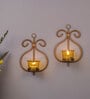 Golden Metal Acton Wall Tea Light Holders (Pack Of 2)